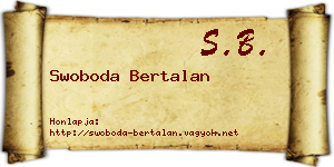 Swoboda Bertalan névjegykártya